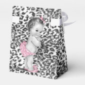 Snow Leopard Baby Dusche Fevor Boxen Geschenkschachtel (Rückseite)