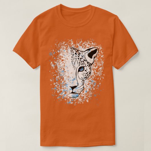 Snow Leopard Blue Eyes Leopard Cool738 T-Shirt (Design vorne)