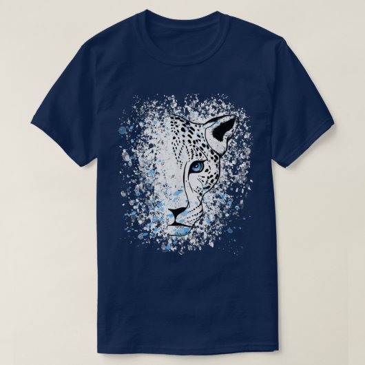 Snow Leopard Blue Eyes Leopard Cool T-Shirt (Design vorne)