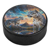 Snow Leopard Burg Sonnenaufgang Eishockey Puck (3/4)