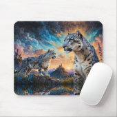 Snow Leopard Burg Sonnenaufgang Mousepad (Mit Mouse)