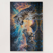 Snow Leopard Burg Sonnenaufgang Puzzle (Vertikal)