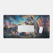 Snow Leopard Burg Sonnenaufgang Schreibtischunterlage (Tastatur & Maus)
