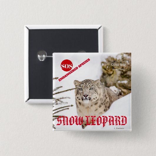 Snow Leopard Button (Vorne & Hinten)
