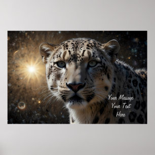 Snow Leopard Celestial Guardian Poster