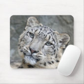 Snow Leopard Closeup Face Mousepad (Mit Mouse)