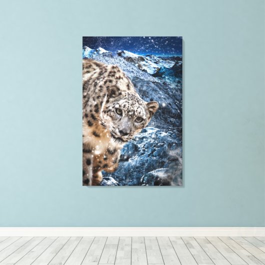 SNOW LEOPARD CLOUD WALKER LEINWANDDRUCK (Insitu (Holzboden))