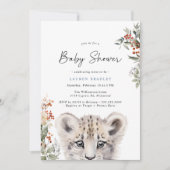 Snow Leopard Cub | Niedliche arktische Winterkindu Einladung (Vorderseite)