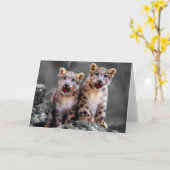 Snow Leopard Cubs Karte (Gelbe Blume)