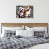 Snow Leopard Cubs Leinwanddruck (Insitu (Schlafzimmer))