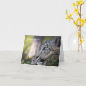 Snow Leopard Dankeschön Karte (Gelbe Blume)