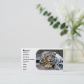 Snow Leopard der Starring Feline Cat Visitenkarte (Stehend Vorderseite)