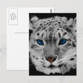 Snow Leopard Fraktal Postkarte (Vorne/Hinten)