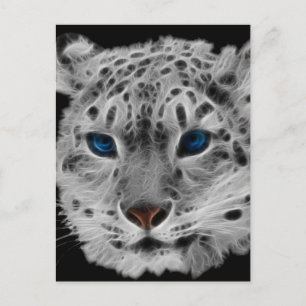 Snow Leopard Fraktal Postkarte