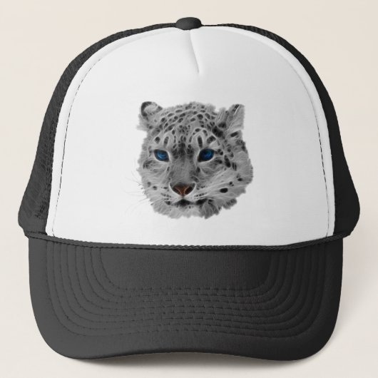 Snow Leopard Fraktal Truckerkappe (Vorderseite)