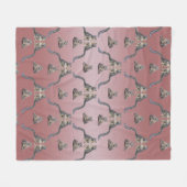 Snow Leopard Frenzy Fleece Blanket (Dusty Pink Mix (Vorderseite (Horizontal))