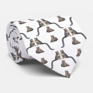 Snow Leopard Frenzy Krawatte Dbl Sided (Farbe ausw