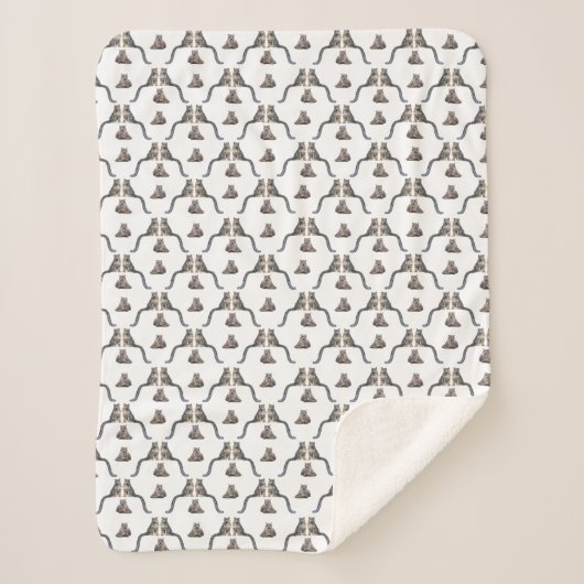Snow Leopard Frenzy Sherpa Blanket Sherpadecke (Vorderseite)