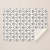 Snow Leopard Frenzy Sherpa Blanket Sherpadecke (Vorderseite (Horizontal))