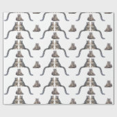 Snow Leopard Frenzy Wrapping Paper (Farbe wählen) Geschenkpapier (Flach)