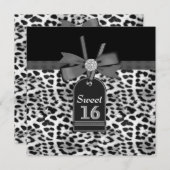 Snow Leopard Geburtstagspartei Einladung (Vorne/Hinten)