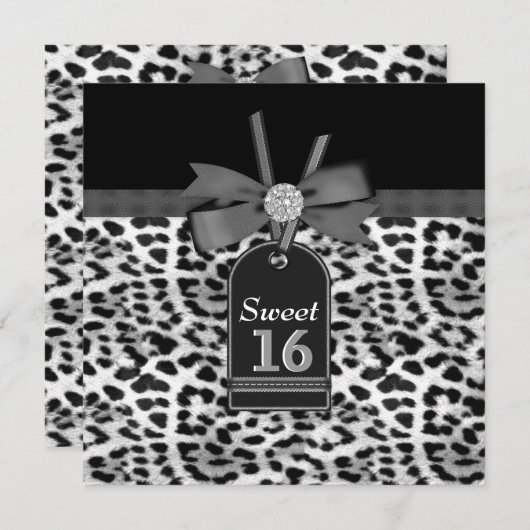 Snow Leopard Geburtstagspartei Einladung (Vorne/Hinten)