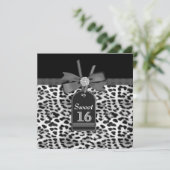 Snow Leopard Geburtstagspartei Einladung (Stehend Vorderseite)