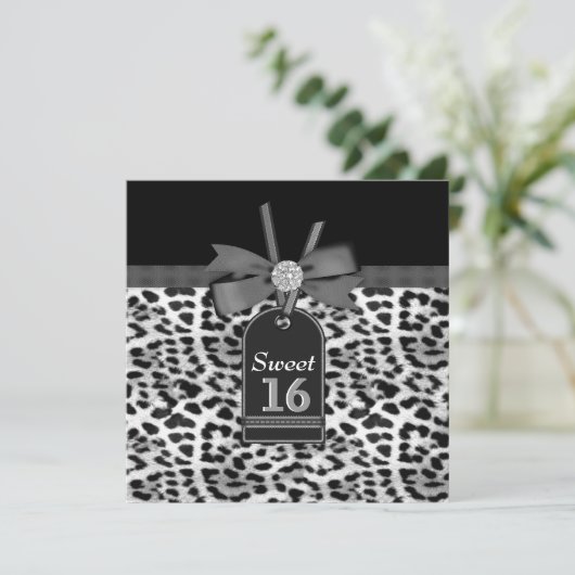 Snow Leopard Geburtstagspartei Einladung (Stehend Vorderseite)