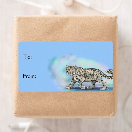 Snow Leopard ~Gift Labels Stickers (Insitu)
