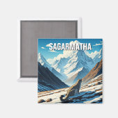 Snow Leopard im Nationalpark Sagarmatha Nepal Magnet (Vorderseite/Rückseite)