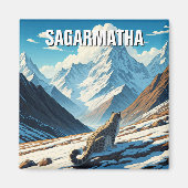 Snow Leopard im Nationalpark Sagarmatha Nepal Magnet (Vorne)