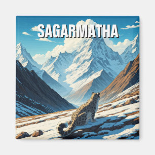 Snow Leopard im Nationalpark Sagarmatha Nepal Magnet