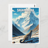 Snow Leopard im Nationalpark Sagarmatha Nepal Postkarte (Vorne/Hinten)