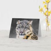 Snow Leopard Karte (Gelbe Blume)