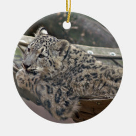Snow Leopard Keramik Ornament