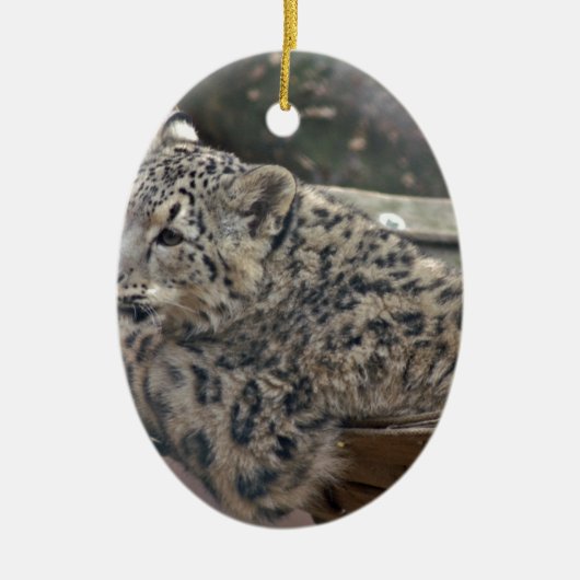 Snow Leopard Keramik Ornament (Vorne)