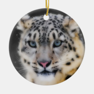 Snow Leopard Keramik Ornament