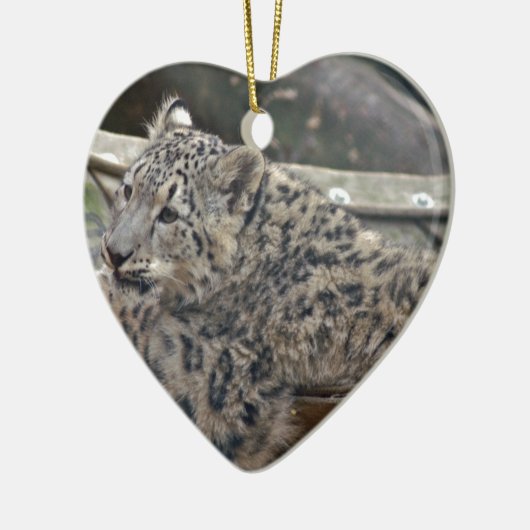 Snow Leopard Keramikornament (Links)
