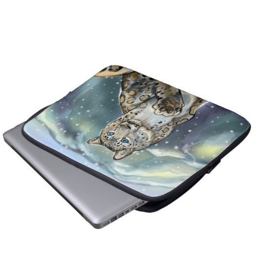 Snow Leopard Laptopschutzhülle (Vorne Knopf)