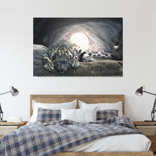 Snow Leopard Leinwanddruck (Insitu (Schlafzimmer))