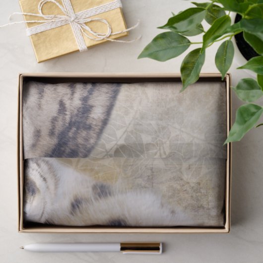 Snow Leopard Lying Down Seidenpapier (Geschenk)