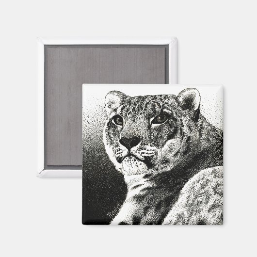 Snow Leopard Magnet (Vorderseite/Rückseite)