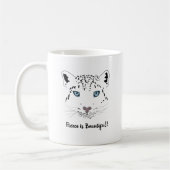 Snow Leopard Modern Zeichnend Fierce ist schön Kaffeetasse (Links)