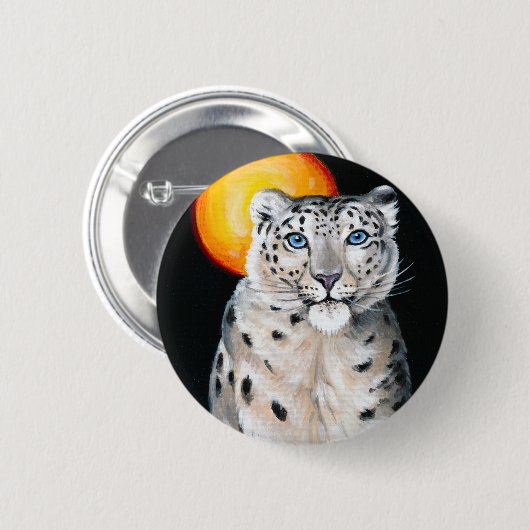 Snow Leopard Moon Button (Vorne & Hinten)