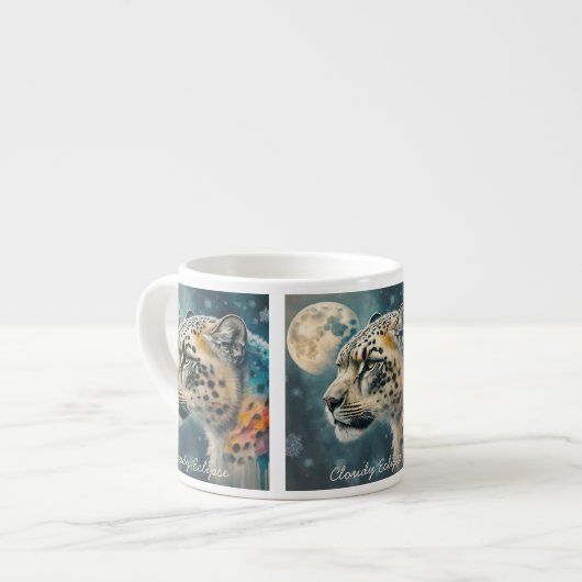 Snow Leopard Moon Spezielle Tasse (Vorderseite Links)