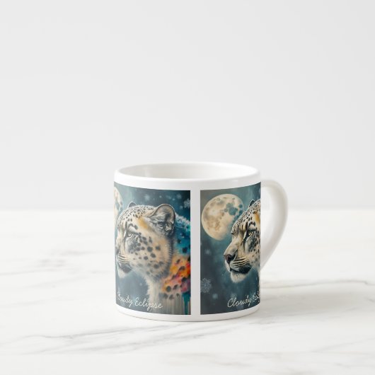 Snow Leopard Moon Spezielle Tasse (Vorderseite Rechts)