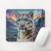 Snow Leopard Mountain Valley Sunset Mousepad (Mit Mouse)