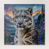 Snow Leopard Mountain Valley Sunset Puzzle (Vertikal)