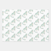 Snow Leopard Muster Blau Geschenkpapier Set (Vorderseite 3)