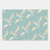 Snow Leopard Muster Blau Geschenkpapier Set (Vorderseite)